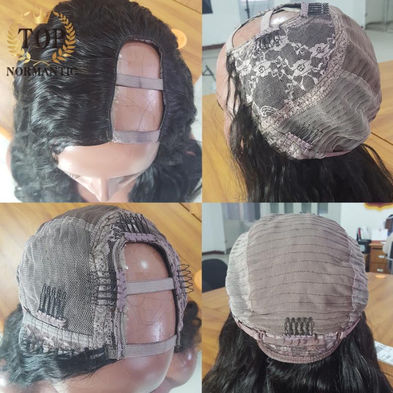 Topnormantic Straight Bob Wig U Part Glueless Human Hair Wigs Remy 180 Density For Women Lace