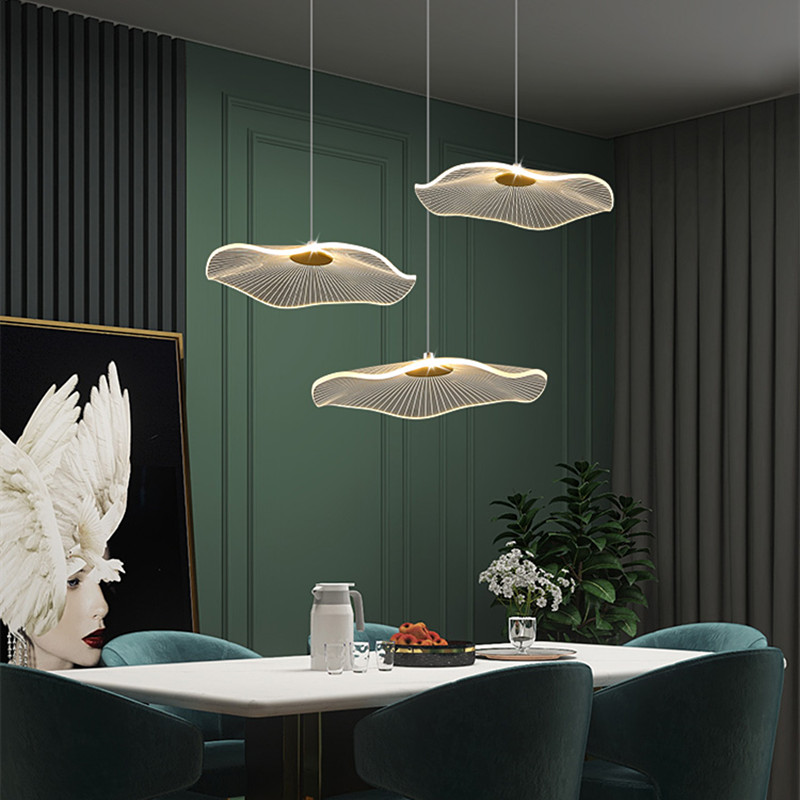 Nordic minimalist restaurant lotus leaf pendants Lamp living room vill high rise duplex pendant lighting stairs home decor lights - view 5