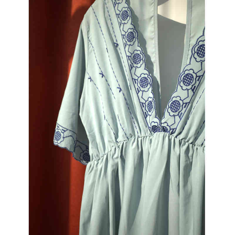 Embroidery Pareo Beach Cover Up Bikini Bathing Suit Swimwear Tunic Dress wear Robe de Plage #Q383 210420