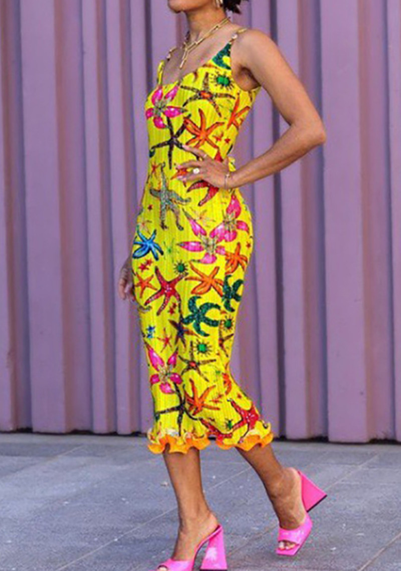 Luxury Sexy Women Dresses Spaghetti Strap Square Collar Printed Pleated Dress High Quality Female Slim Mid Long Milan Runway Party Clothing NA1, Multi
Luxury Sexy Women Dresses Spaghetti Strap Square Collar Printed Pleated Dress High Quality Female Slim Mid Long Milan Runway Party Clothing NA1, Multi
