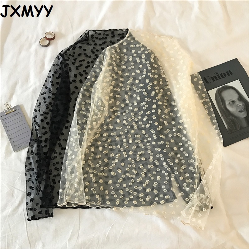 Summer Women Lace Floral Embroidery Blouses Shirt Ladies tops Sexy mesh Blouses Transparent Elegant See-through Black Shirt 210412, Black9504
Summer Women Lace Floral Embroidery Blouses Shirt Ladies tops Sexy mesh Blouses Transparent Elegant See-through Black Shirt 210412, Black9504