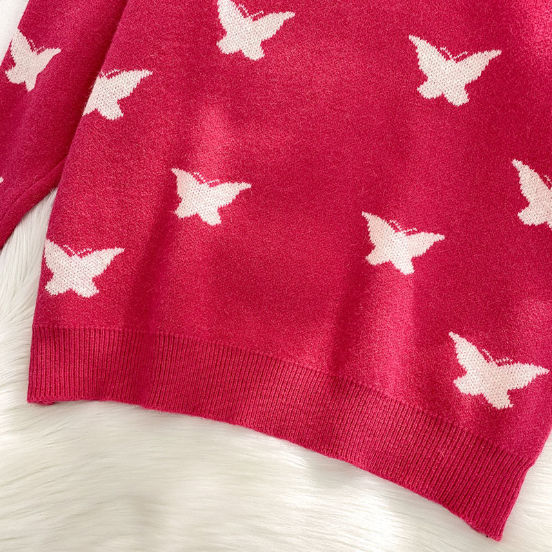 Basic Loose Sweater Harajuku Butterfly Jumpers Women Autumn Winter Soft Warm Long Sleeve Female Knitted Pullovers 210422
