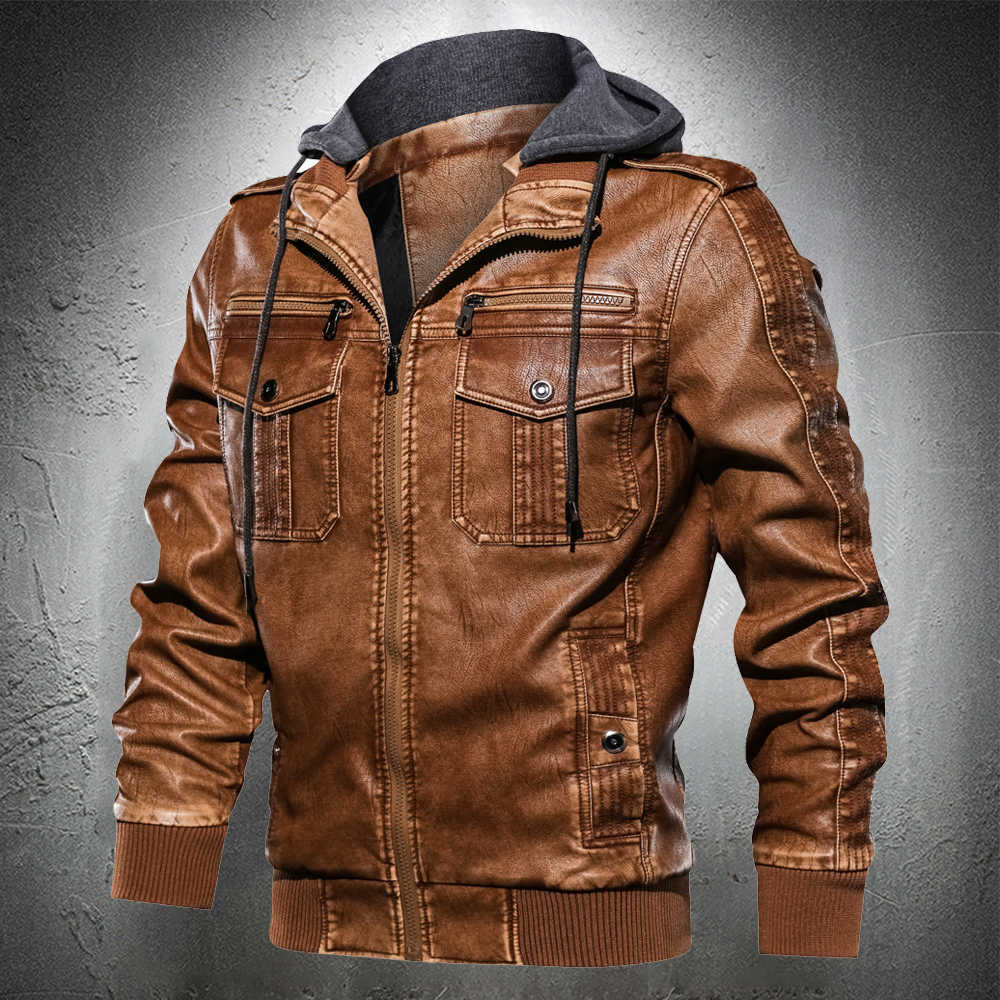 PU Leather Jacket Men Fashion Clothing Autumn Thin Motorcycle Hooded Leather Jacket Vintage Style Brown Biker Jacket 2021 Fall X0721, Green
PU Leather Jacket Men Fashion Clothing Autumn Thin Motorcycle Hooded Leather Jacket Vintage Style Brown Biker Jacket 2021 Fall X0721, Green