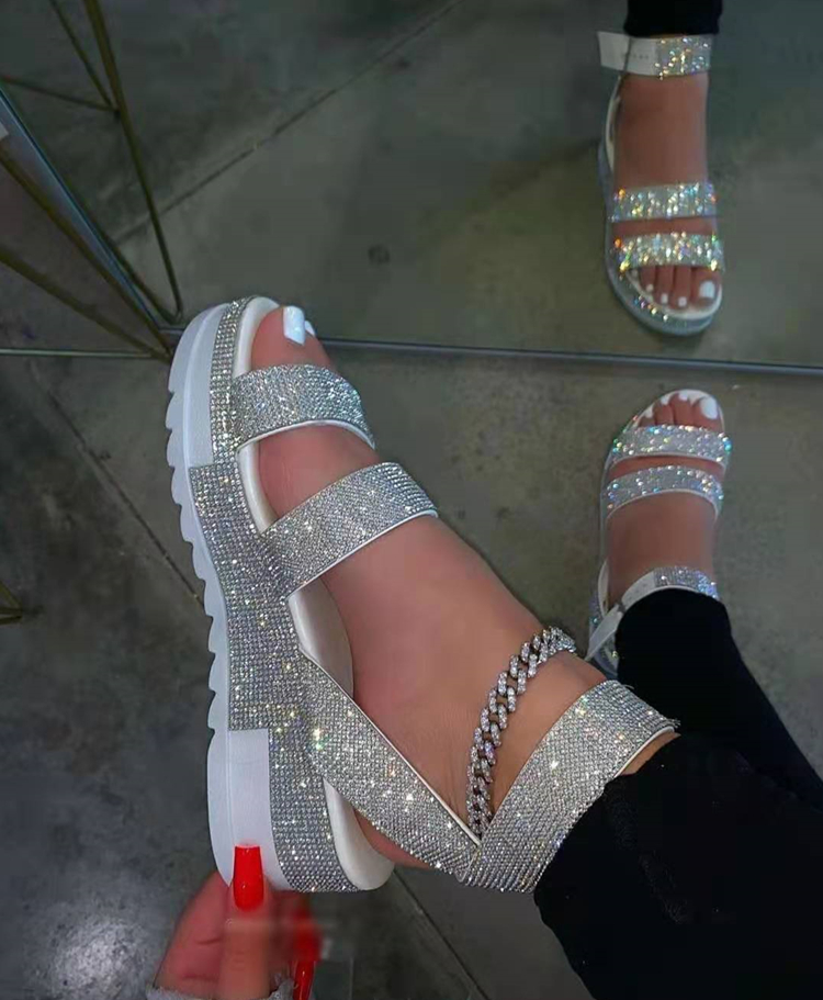 Sexy Women Sandals 2021 Summer Rhinestone Platform Shoes Open Toe Outdoor Plus Size 36-43 Sandalia Plataforma Zapato Mujer, Silver
Sexy Women Sandals 2021 Summer Rhinestone Platform Shoes Open Toe Outdoor Plus Size 36-43 Sandalia Plataforma Zapato Mujer, Silver