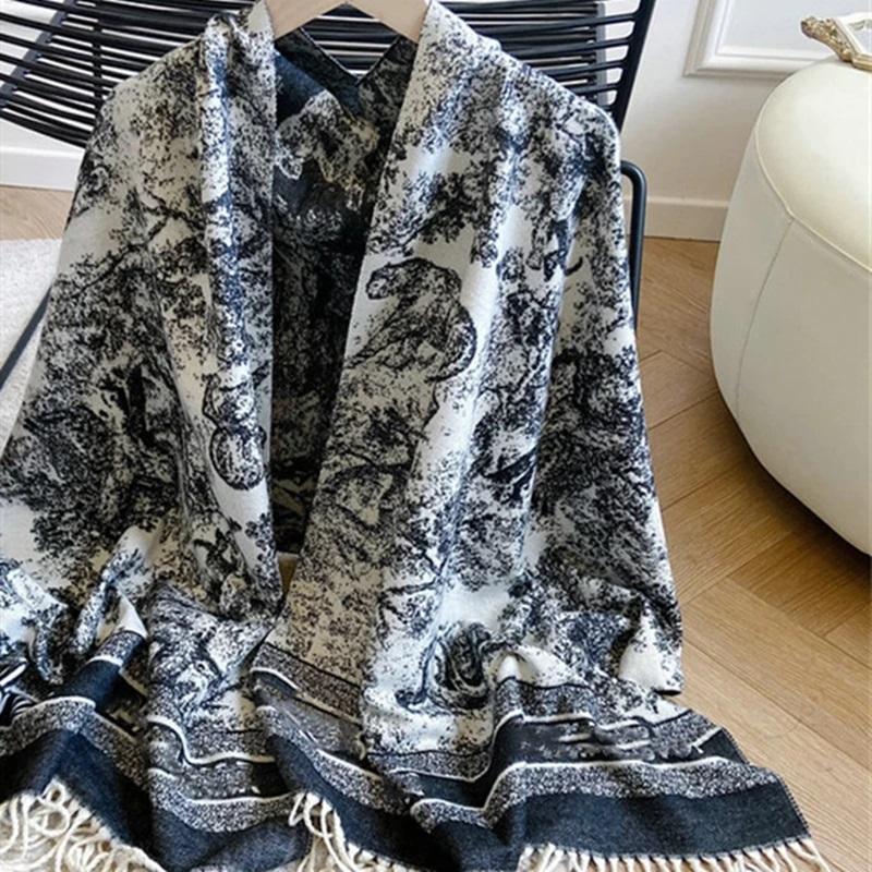 Scarves Brand Shawl Pashmina Winter Female Foulard Cashmere Scarf For Women Bandana Thick Print, Blue;gray
Scarves Brand Shawl Pashmina Winter Female Foulard Cashmere Scarf For Women Bandana Thick Print, Blue;gray