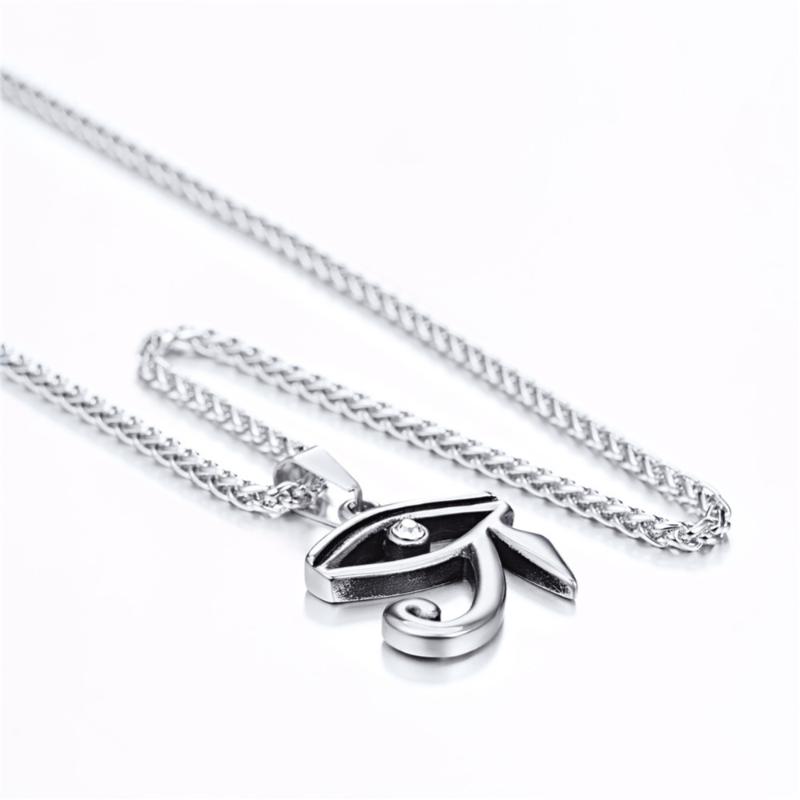 Pendant Necklaces Kpop Eye Of Horus Necklace Egyptian Spiritual Jewelry Stainless Steel Gold/Black Color Ra For Men P3318