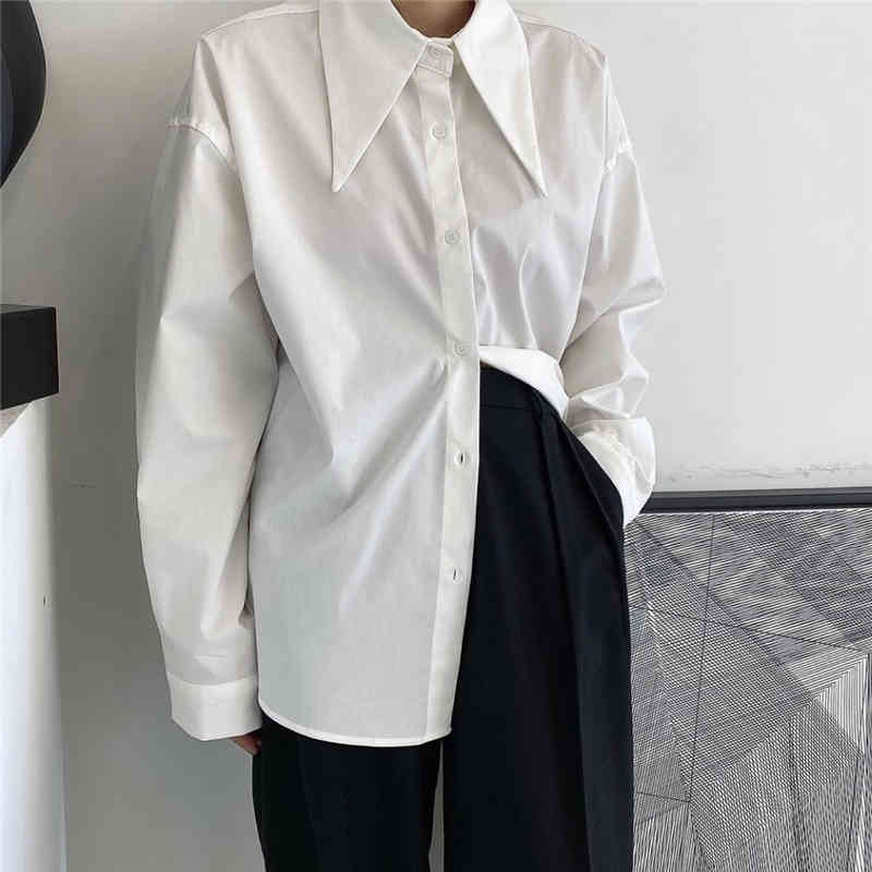 Korean Lapel Solid Color Women's Shirts Versatile Long Sleeve Single Breasted Blouse Women Autumn Blusas Mujer 12541 210427