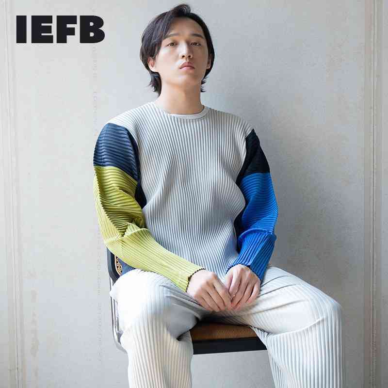 IEFB Men's O-neck Color Block Pullover Long Sleeve Pleated T-shirt Japanese Streetwear Fashion High Quality Loose Casual Tops 210524, Green.
IEFB Men's O-neck Color Block Pullover Long Sleeve Pleated T-shirt Japanese Streetwear Fashion High Quality Loose Casual Tops 210524, Green.