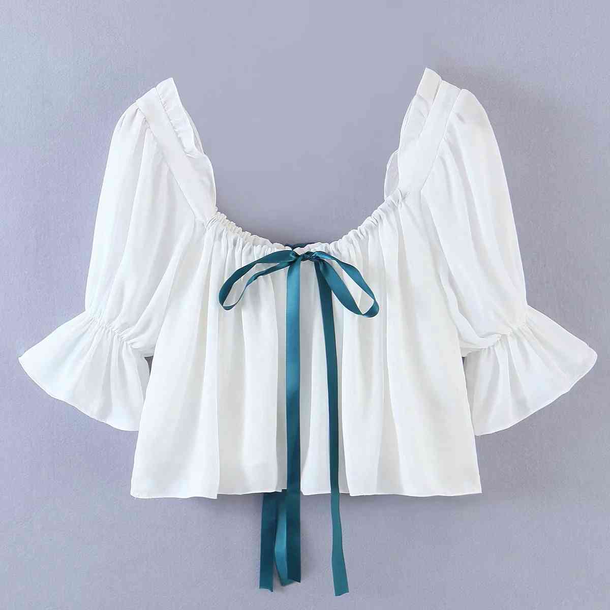 Women Elegant Floral Print Sweet Short Blouse Summer Butterfly Sleeve Fashion Cute Bow Elastic Bust Crop Top 210521, As pic
Women Elegant Floral Print Sweet Short Blouse Summer Butterfly Sleeve Fashion Cute Bow Elastic Bust Crop Top 210521, As pic