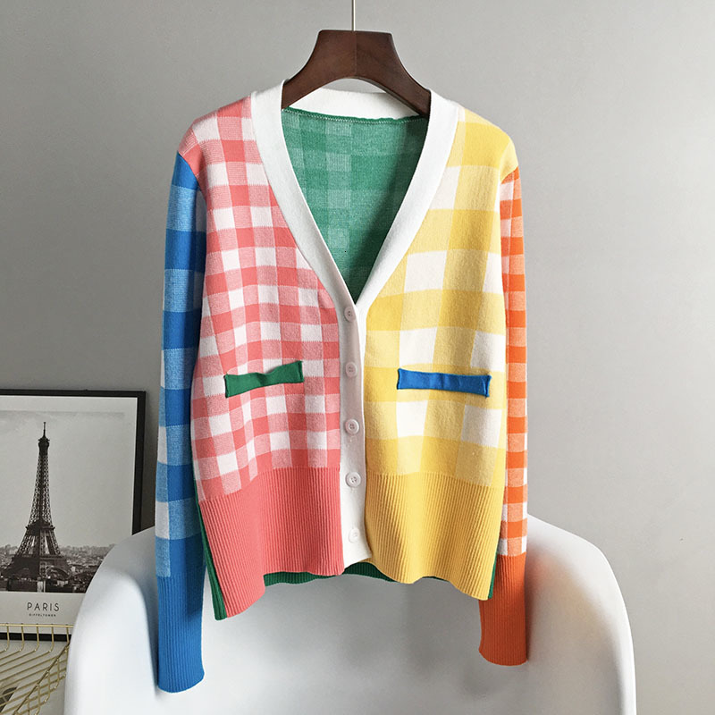 women's sweaters female fashion-branded sweater, tight jacket with v-neck, cotton color grid pattern for spring, autumn, casual, pmzv, White;black
women's sweaters female fashion-branded sweater, tight jacket with v-neck, cotton color grid pattern for spring, autumn, casual, pmzv, White;black
