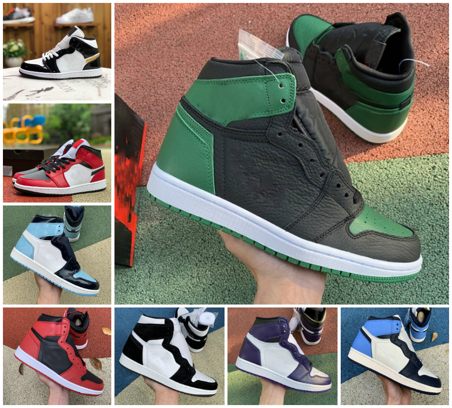 Mens Basketball Shoes Jumpman 1 1s OG High Pine Green Black Court Purple Royal Bred Banned Toe NC Obsidian UNC game Dark Mocha Women Sneakers trainers, A-j101
Mens Basketball Shoes Jumpman 1 1s OG High Pine Green Black Court Purple Royal Bred Banned Toe NC Obsidian UNC game Dark Mocha Women Sneakers trainers, A-j101