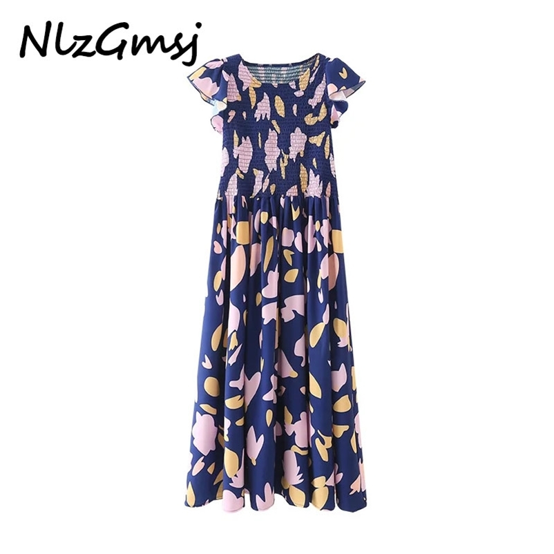 Dres Fashion All-match Slim Round Collar Simple Print Lotus Leaf Sleeve 06 210628, As picture
Dres Fashion All-match Slim Round Collar Simple Print Lotus Leaf Sleeve 06 210628, As picture