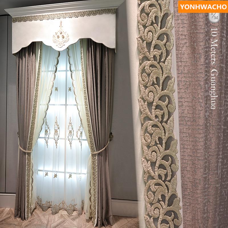 Curtain & Drapes Custom Curtains European Chenille Jacquard Simple Modern Bedroom Coffee Grey Cloth Blackout Tulle Valance Drape B254
Curtain & Drapes Custom Curtains European Chenille Jacquard Simple Modern Bedroom Coffee Grey Cloth Blackout Tulle Valance Drape B254