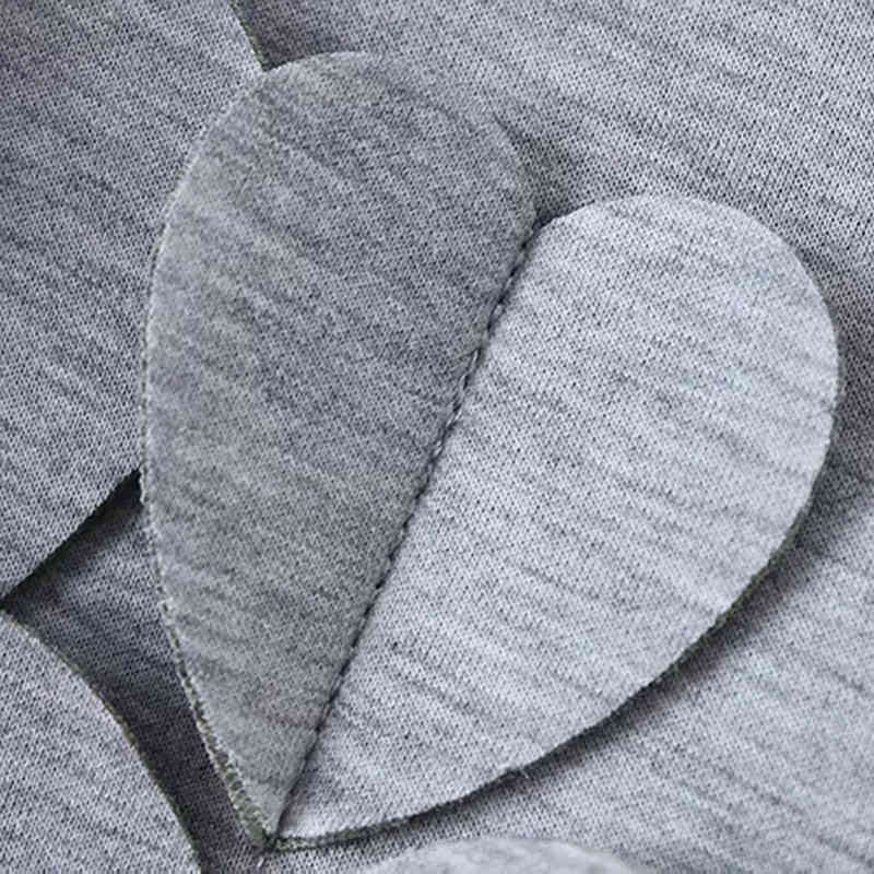 Autumn Winter Women Cotton Gray Sweatshirts Female Heart Deisgn Fashion Pullover Jacket Womens Long Sleeve Tops Clothes 210421