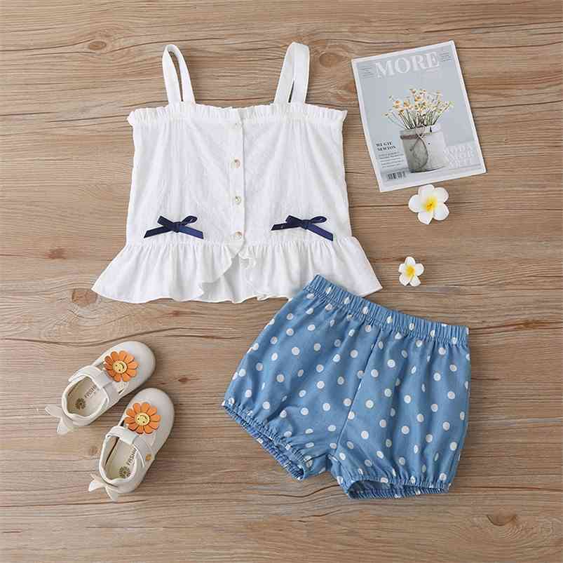 Winter Children Sets Casual Strap Single Breasted Bow Tops Dot Shorts 2Pcs Girl Boys Clothes 18M-6T 210629, White
Winter Children Sets Casual Strap Single Breasted Bow Tops Dot Shorts 2Pcs Girl Boys Clothes 18M-6T 210629, White