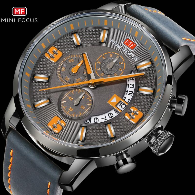 Wristwatches MINIFOCUS Casual Quartz Watch Men Chrono 3 Sub-dial 6 Hands Orange Number Leather Strap Waterproof Multifunction Watches Bo, Slivery;brown
Wristwatches MINIFOCUS Casual Quartz Watch Men Chrono 3 Sub-dial 6 Hands Orange Number Leather Strap Waterproof Multifunction Watches Bo, Slivery;brown