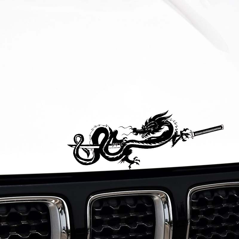 18.2*7.6CM Oem Dragon Samurai Symbol Car Sticker Decal Soldier Black/Silver Covering The Body Vinyl