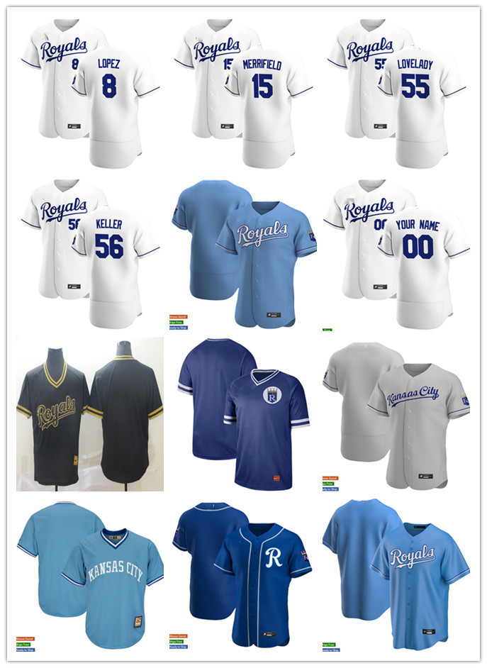 Men Women Youth Kansas City Royals 56 Brad Keller 8 Nicky Lopez 55 Richard Lovelady 15 Whit Merrifield Custom Baseball Jerse, Blue;black
Men Women Youth Kansas City Royals 56 Brad Keller 8 Nicky Lopez 55 Richard Lovelady 15 Whit Merrifield Custom Baseball Jerse, Blue;black
