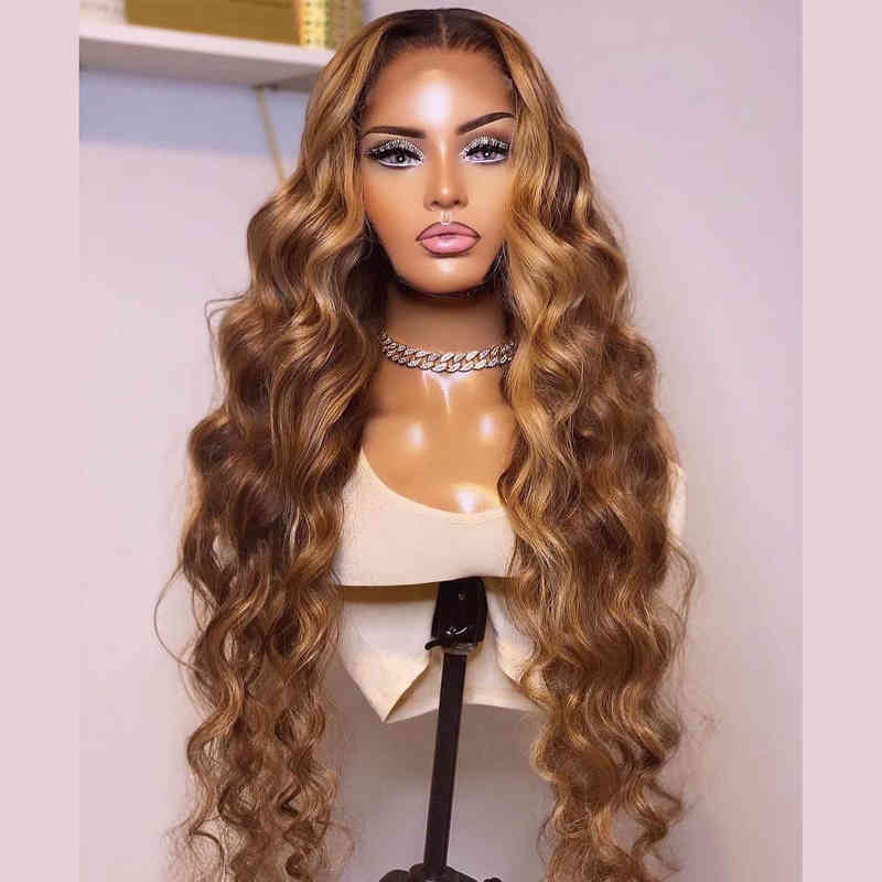 Pineapple Wave Highlight Human Hair 360 Lace Wig 40&#039;&#039; With Baby Hair Luxury Wigs Peluca De Cabello Humano Lacefront Wigs от DHgate WW