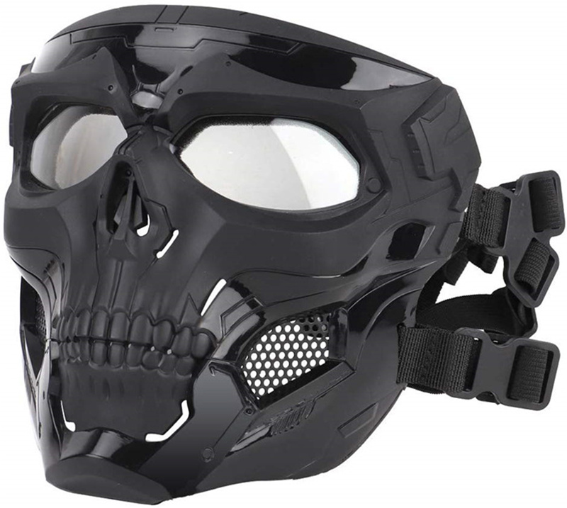 Tactical Mask Protective Full Face Clear Goggle Skull mask Dual Mode Wearing Design Adjustable Strap fits All, Black
Tactical Mask Protective Full Face Clear Goggle Skull mask Dual Mode Wearing Design Adjustable Strap fits All, Black