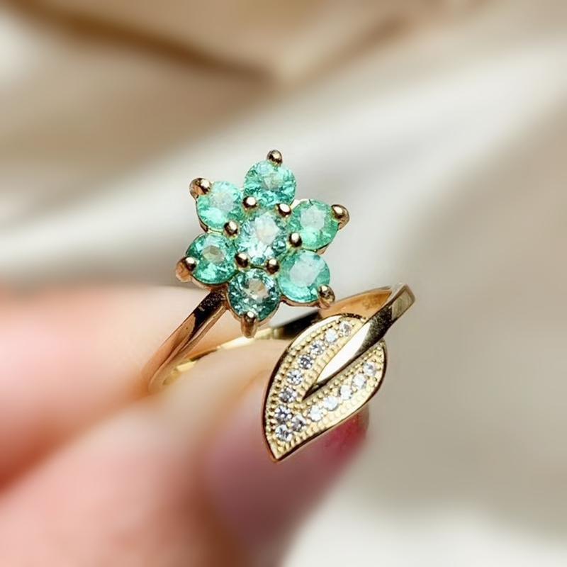 Cluster Rings Per Jewelry Natural Real Emerald Flower Style Ring 3*3mm 0.15ct*7pcs Gemstone 925 Sterling Silver T204153, Golden;silver
Cluster Rings Per Jewelry Natural Real Emerald Flower Style Ring 3*3mm 0.15ct*7pcs Gemstone 925 Sterling Silver T204153, Golden;silver