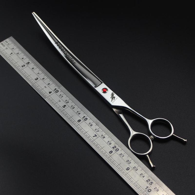 Hair Scissors 6" 7" 8" 9" Professional Sliver Curved Grooming Pet Dog Cutting Scissor For Dogs Cats Groomer 440c Double Use