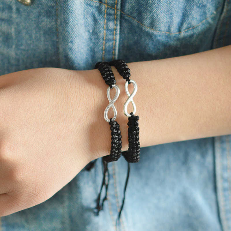 2pcs Infinity Handmade Bracelet Set Friendship Bracelet Set Infinity Love Couples Bracelet Set Infinity Jewelry X0706