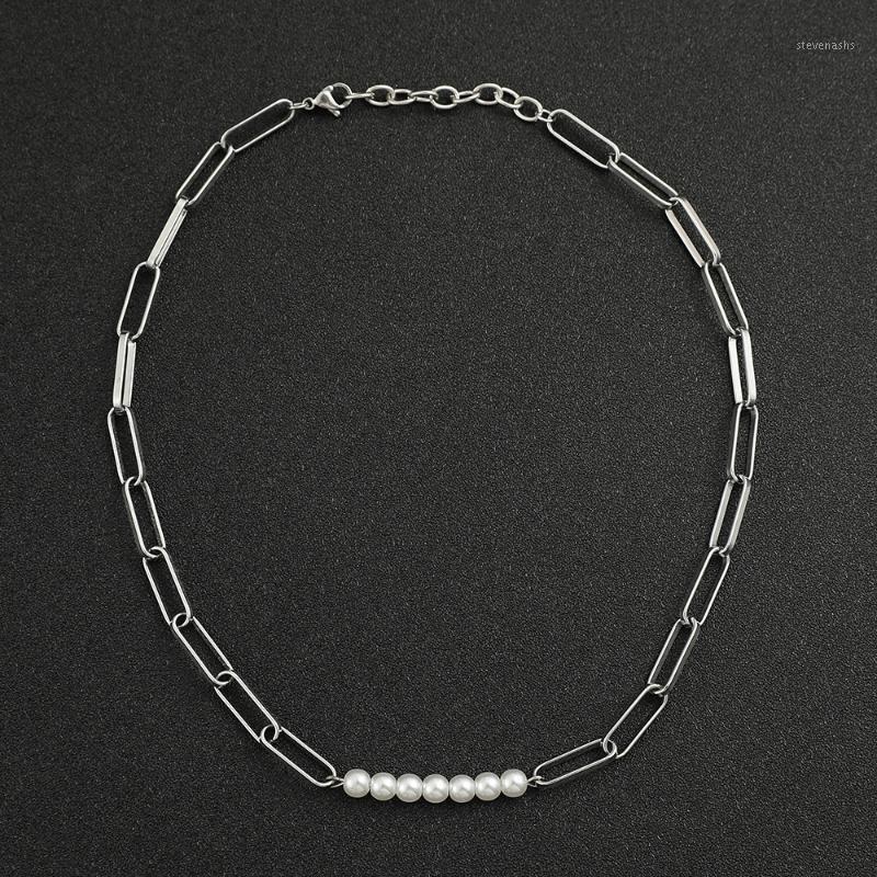 Chains Punk Style Pearl Link Chain Necklace Fashion Women's Jewelry On The Neck Metal Accessories Hip Hop Jewelrys Gift For Friends
Chains Punk Style Pearl Link Chain Necklace Fashion Women's Jewelry On The Neck Metal Accessories Hip Hop Jewelrys Gift For Friends