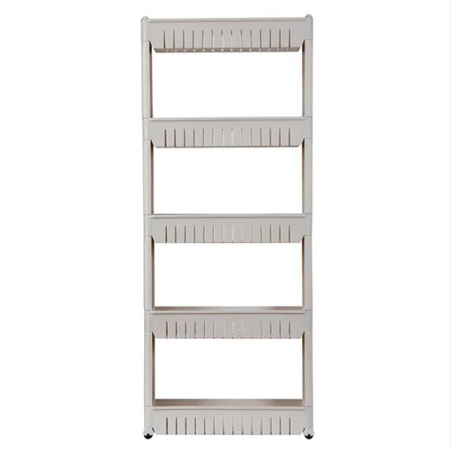 2022 Boxes & Bins 5 Tier Mobile Shelving Unit Organizer Slide Out Storage Tower Slim Rack with Wheels Pull Pantry Shelves Cart for Kitchen Bath Room N