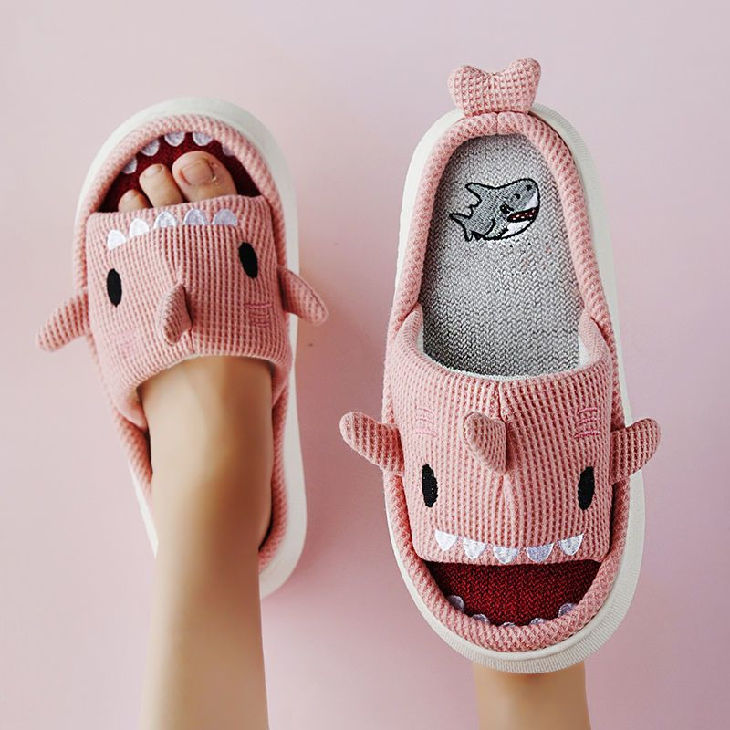 Winter fashion lovely thick bottom cartoon linen slippers for home comfortable soft massage couple cotton shoes 36-41 Factory direct sale