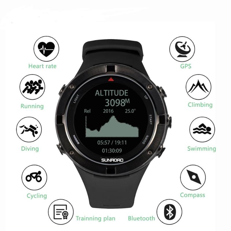 Digital Smart Sports Men's Watch With Relogio GPS Heart Rate Altimeter Compass Barometer Running Cycling Watches Wristwatches, Black
Digital Smart Sports Men's Watch With Relogio GPS Heart Rate Altimeter Compass Barometer Running Cycling Watches Wristwatches, Black