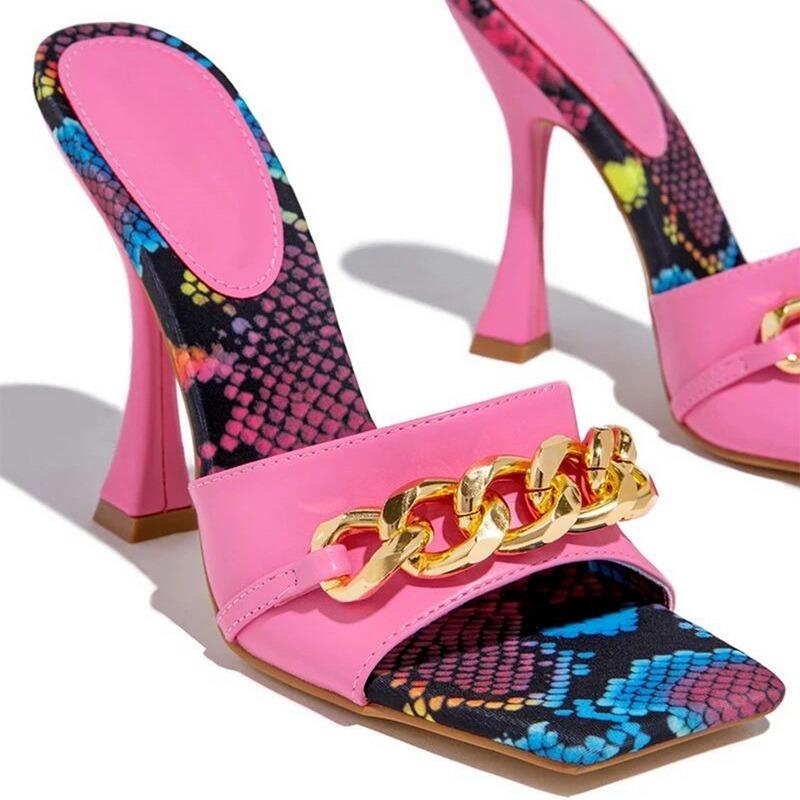 Women's Sandals Fashion Summer Elegant Metal Chain Decoration High Heels Mules Slides Pumps Square Toe Ladies Shoes Slippers, Green-2
Women's Sandals Fashion Summer Elegant Metal Chain Decoration High Heels Mules Slides Pumps Square Toe Ladies Shoes Slippers, Green-2