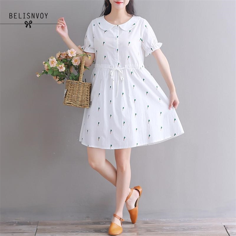 Mori Girl Summer Women Dresses White Blue Carrot Printed Elbise Casual Female Robe Elegant Vintage Short 210520
Mori Girl Summer Women Dresses White Blue Carrot Printed Elbise Casual Female Robe Elegant Vintage Short 210520