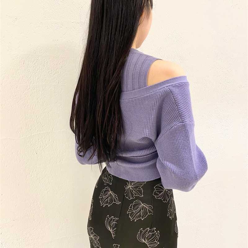 Neploe Turtleneck Drawstring Puff Sleeve Knitted Sweaters Sweet Loose Shoulder Strapless Women Tops Autumn Winter Pullovers 211109