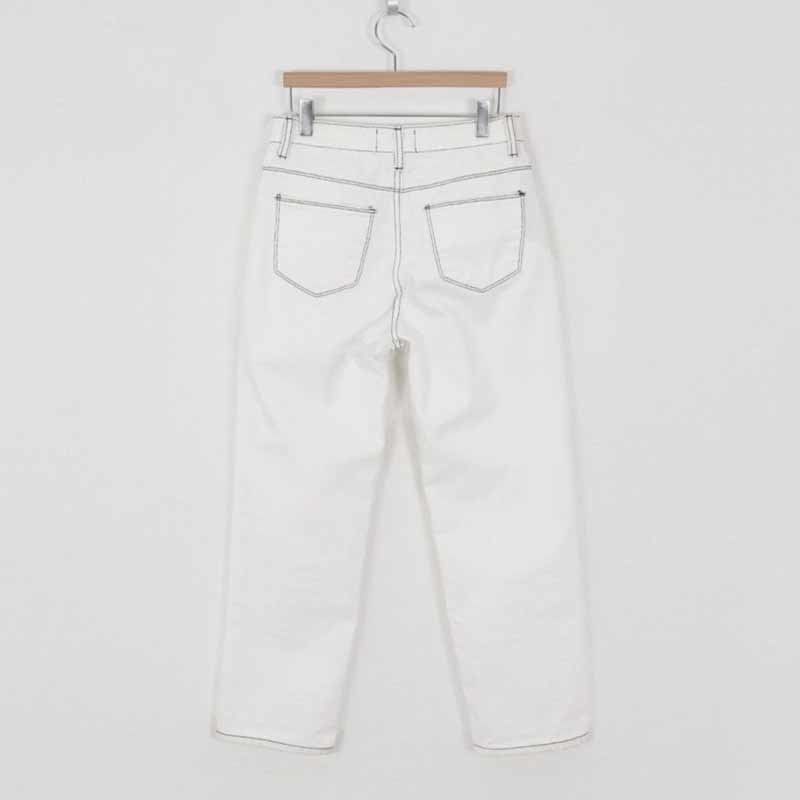 Women's Classic Allmatch Elastic White Straight Casual Pants Autumn Woman Jeans Korean Style for Women 10417 210518