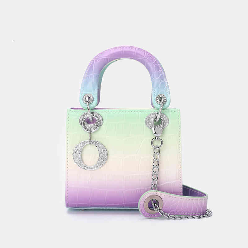 Rainbow Princess Diana Bag Gradient Women's 2021 Spring and Summer New Trend Fashion High-grade Handbag, White
Rainbow Princess Diana Bag Gradient Women's 2021 Spring and Summer New Trend Fashion High-grade Handbag, White