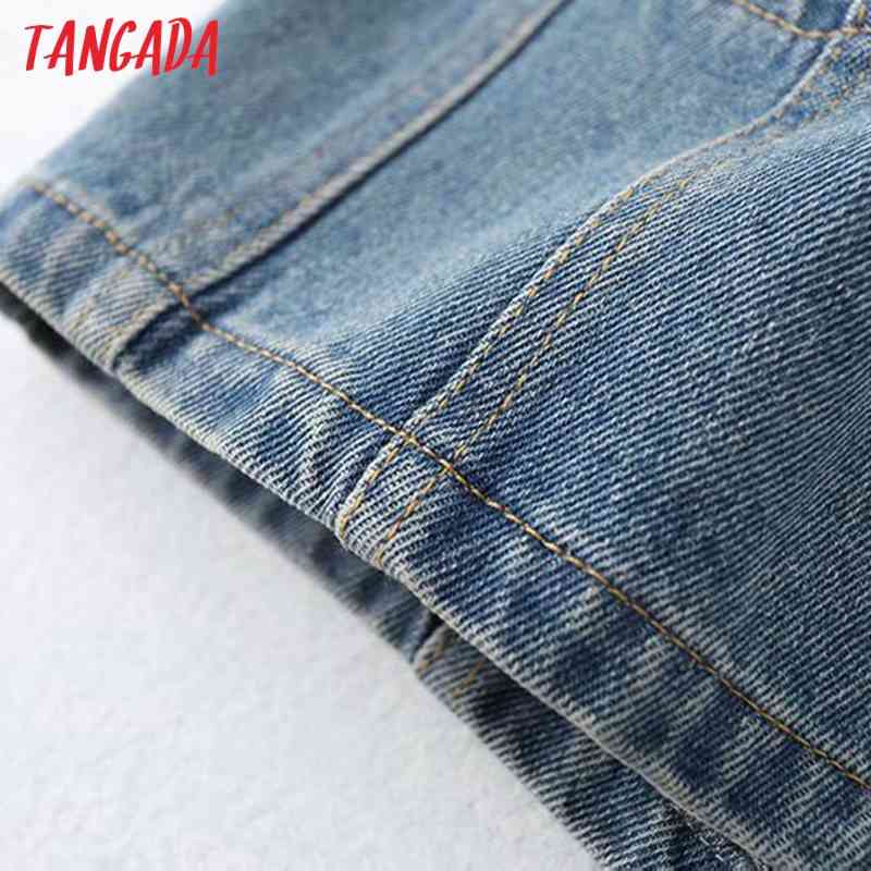 Women Denim Camis Crop Top Spaghetti Strap Sleeveless Back Zipper Female Casual Tops 5B11 210416