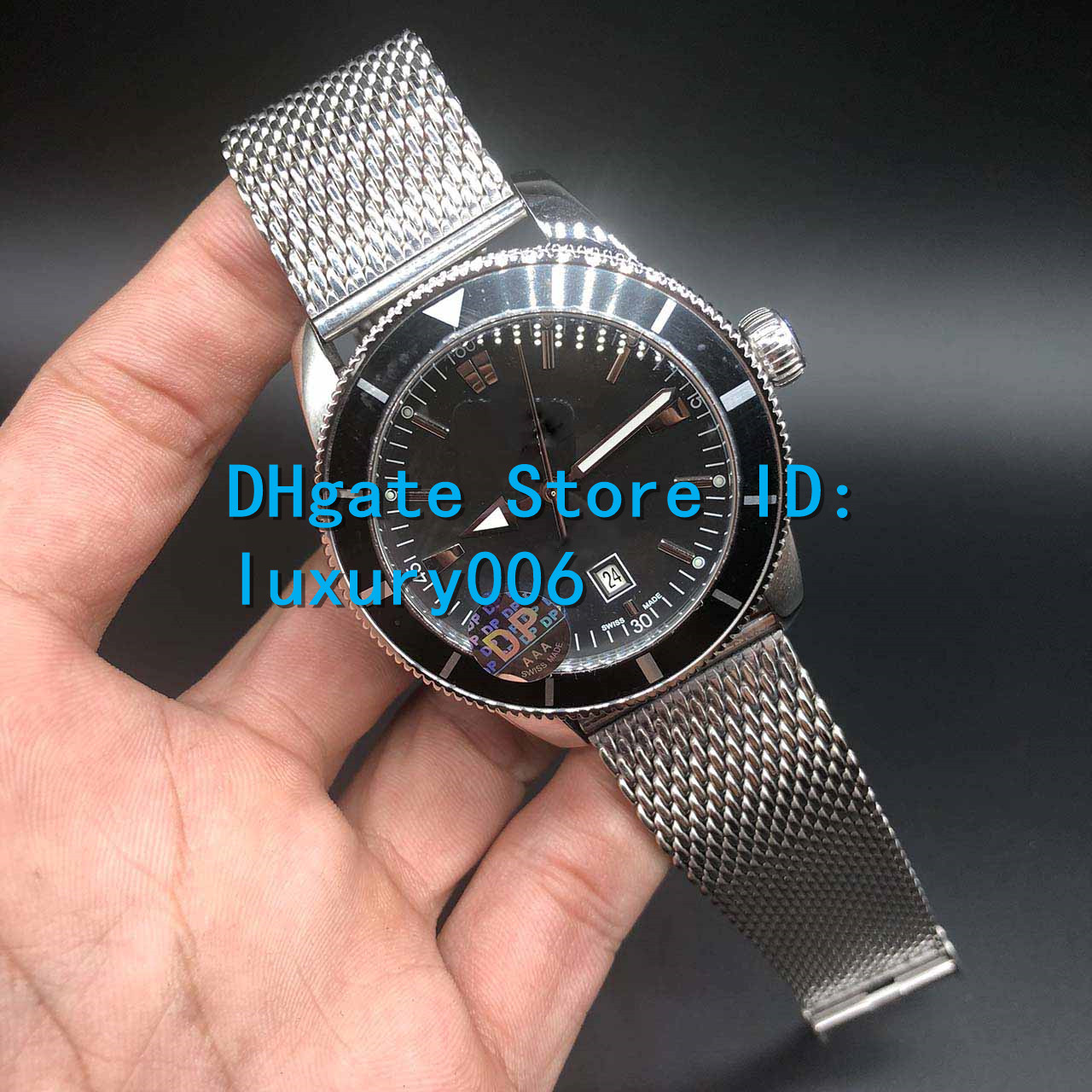 Super Wristwatches II Black Dial AB201012 BF73 Automatic Mens Watch Ocean classic Stainless Steel Bracelet Watches
