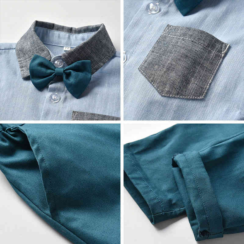 Christmas Kids Clothing Autumn Spring Boys Polka Dot Clothes Suits Party Outfits Child Baby Bowtie 210429