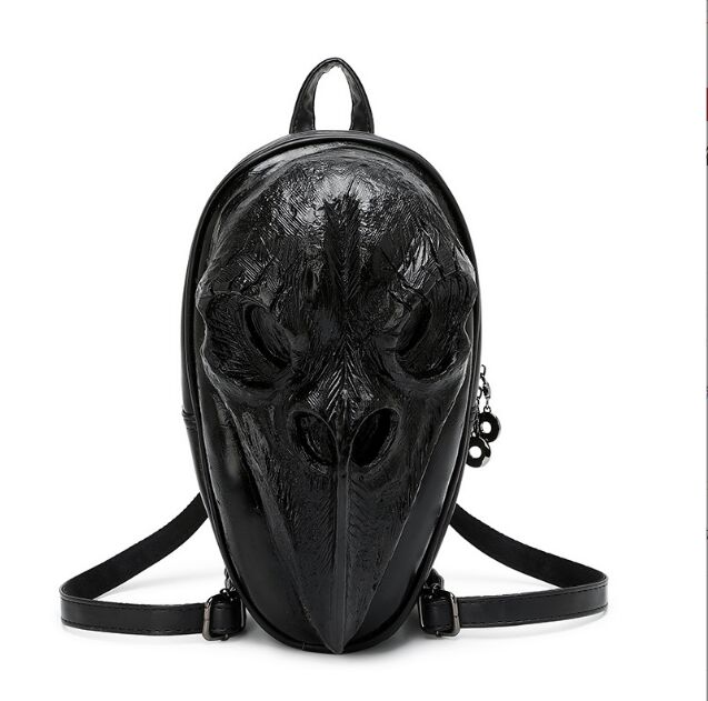 Fashion 3D Embossed Bird Skull Backpack Women Men unique Rock Bag whimsical Cool gifts Bag For Teenagers Halloween Schoolbags