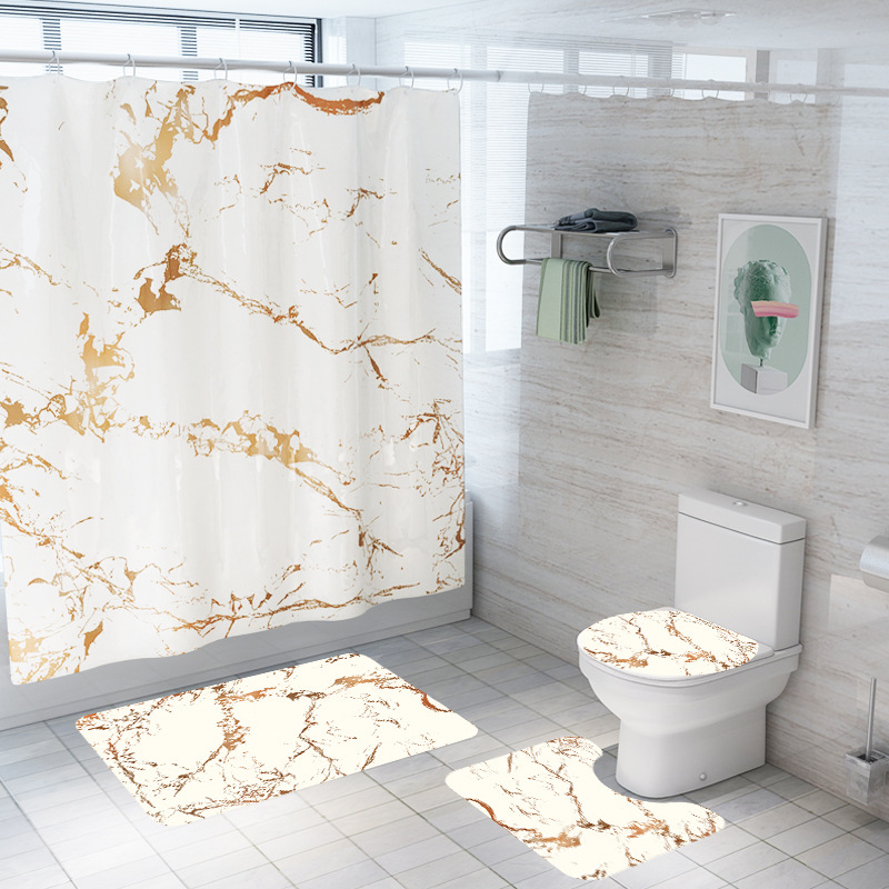 4pcs/set Creative Marble Printing Bathroom Waterproof Shower Curtain Pedestal Rug Lid Carpet Toilet Cover Bath Mat Set
4pcs/set Creative Marble Printing Bathroom Waterproof Shower Curtain Pedestal Rug Lid Carpet Toilet Cover Bath Mat Set