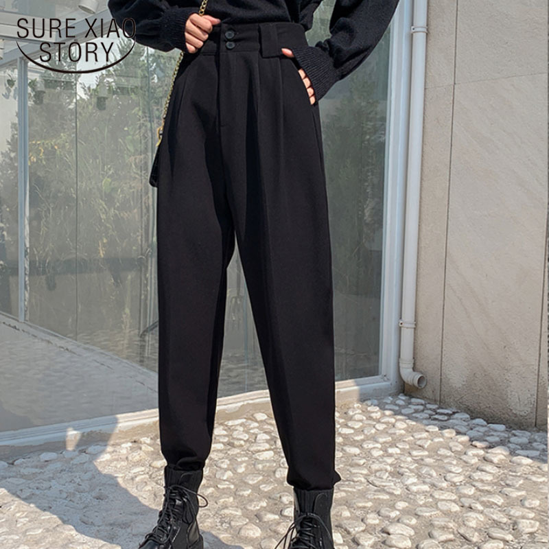 Autumn Winter Suit Pants Women High Waist Harem Pants OL Style Loose Trousers All-match Office Fashion Clothing Chic 11387 210519