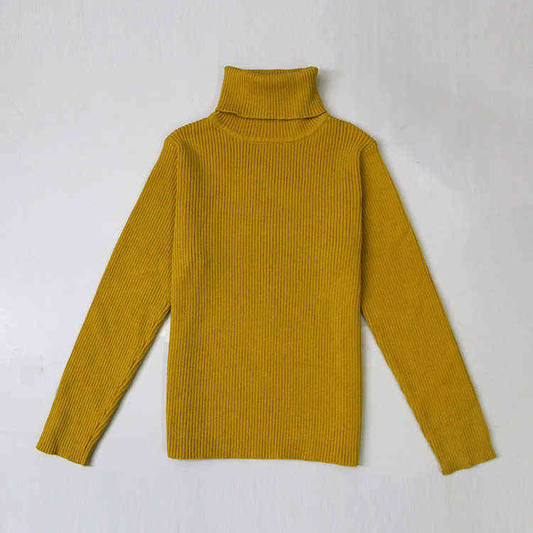 Autumn Baby Boys Girls Turtleneck Sweaters Kids Girl Sweater for Winter Knitted Bottoming Vetement Enfant 211104