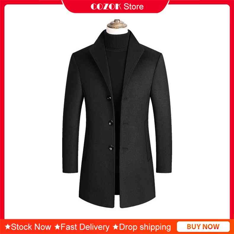 new blends coats winter solid color men's wool et luxurious brand clothing, Black;brown
new blends coats winter solid color men's wool et luxurious brand clothing, Black;brown
