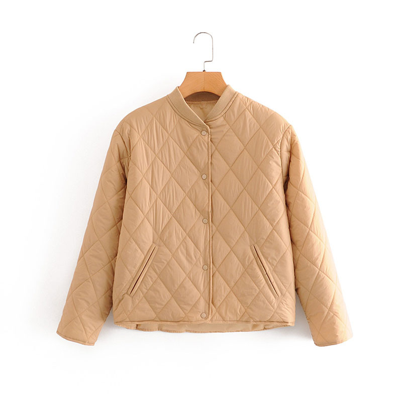 Black Stand Collar Prismatic Long Sleeve Simple Single-breasted Keep Warm Female Coat Harajuku Wild Fashion Chic Women's Jacket 210507