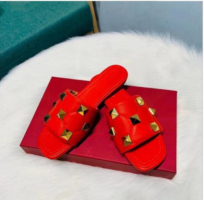Roman Stud Slide Sandal Women Top Quality Nappa Rivet Slippers Summer Flats Flip Flops with Maxi Rhombus Studs 35-40, Gold
Roman Stud Slide Sandal Women Top Quality Nappa Rivet Slippers Summer Flats Flip Flops with Maxi Rhombus Studs 35-40, Gold