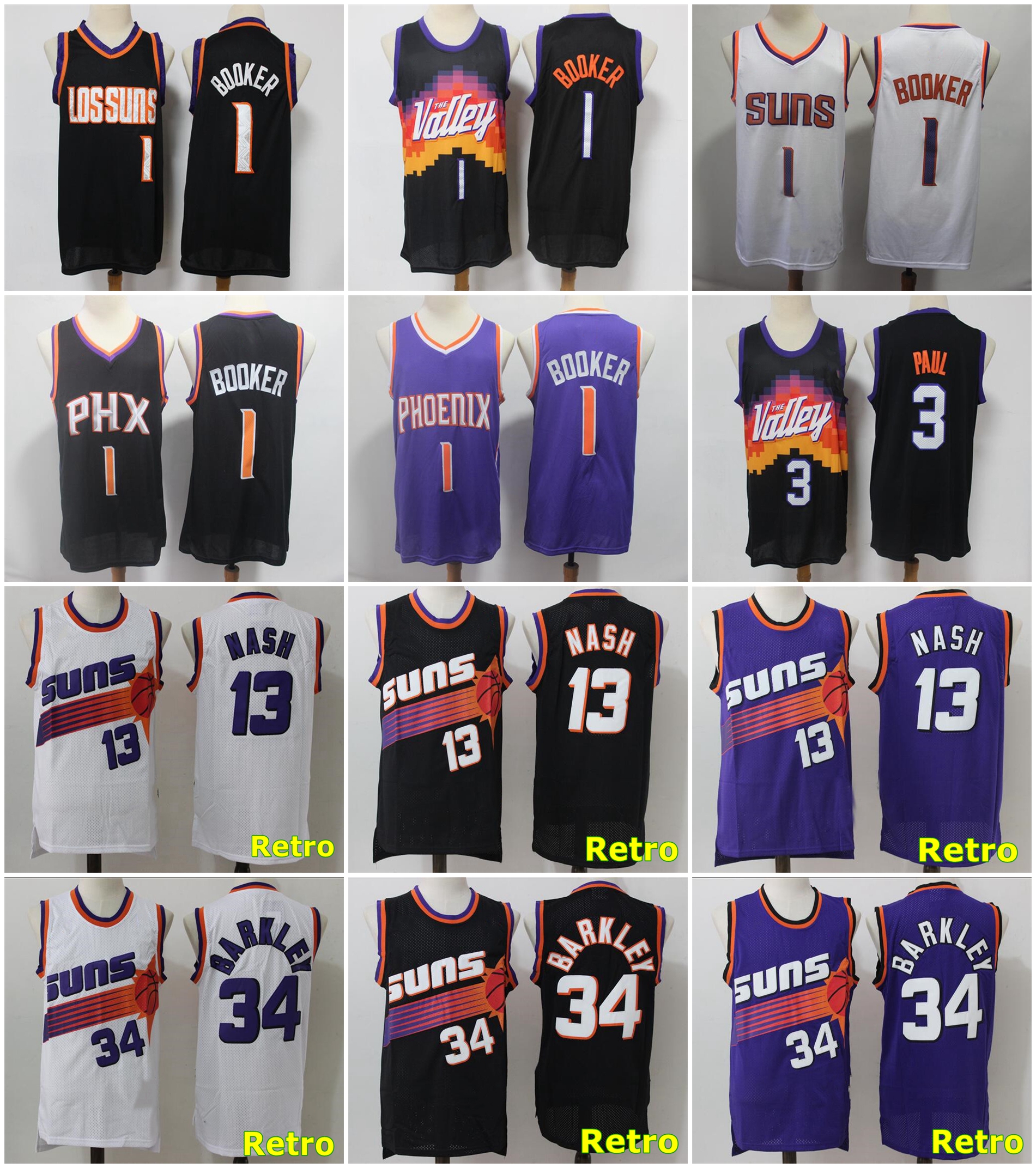 Devin 1 Booker Steve 13 Nash Chris 3 Paul 34 Barkley Jersey NCAA 2021 Retro Basketball Jerseys Stitched Size S-XXXL, Black;red
Devin 1 Booker Steve 13 Nash Chris 3 Paul 34 Barkley Jersey NCAA 2021 Retro Basketball Jerseys Stitched Size S-XXXL, Black;red