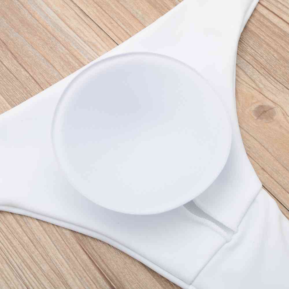 Sexy Hollow Out Swimwear Women Swimsuit Female Halter Push Up Monokini Brazilian Bathing Suits Summer Beach Wear 210521