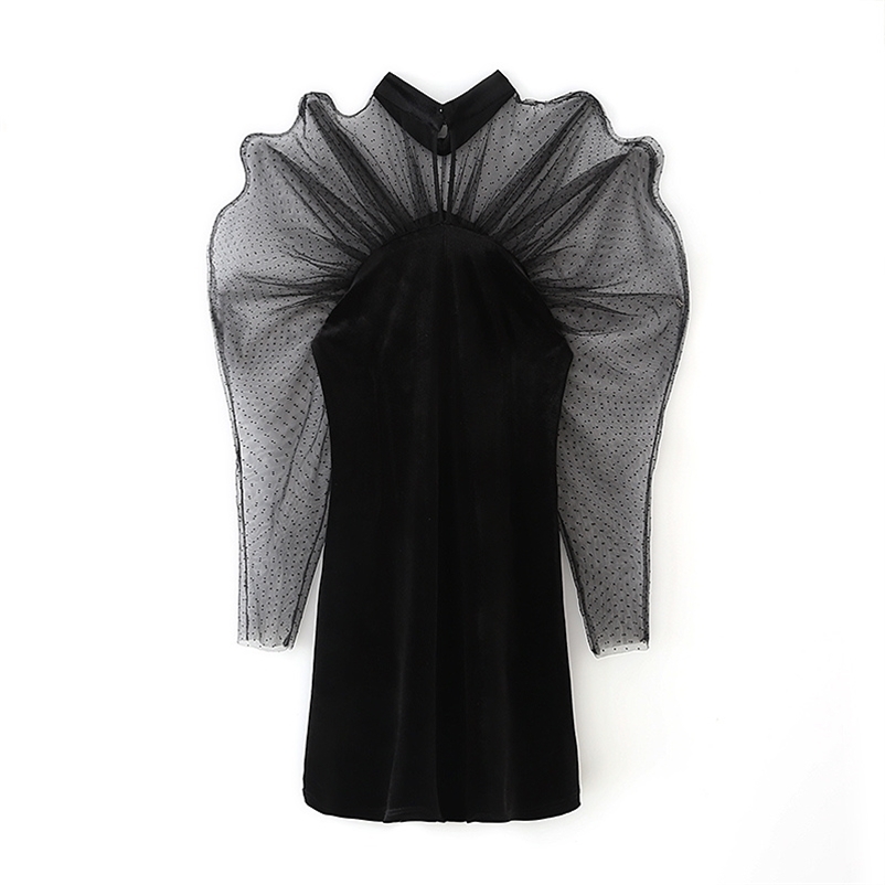 Summer 100% Polyester Velvet Black Puff Sleeves Slim Solid Gauze Pullover Casual Women Knee-length Dress 210524
Summer 100% Polyester Velvet Black Puff Sleeves Slim Solid Gauze Pullover Casual Women Knee-length Dress 210524