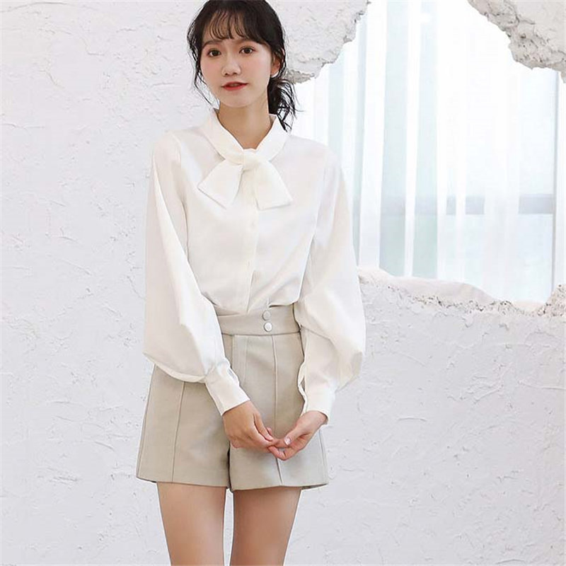 Large Size Formal Loose Solid Brief Women Blouse Office Lady Work Wear Top Blouses All-Match Elegant Shirt 210421